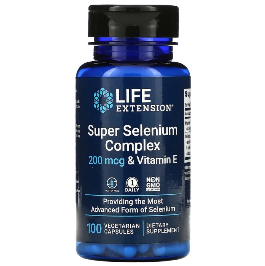 Complexo Super Selênio e Vitamina E, 200 mcg, 100 Cápsulas, Life Extension