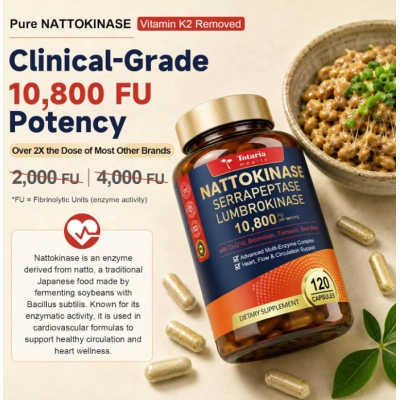 Nattokinase Liposomal 10800FU, 120 Cápsulas, Totaria Health