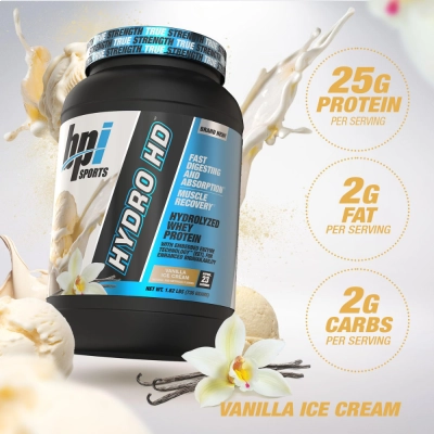 Whey Protein Powder, Hydro HD 100% Hidrolisado, BPI Sports