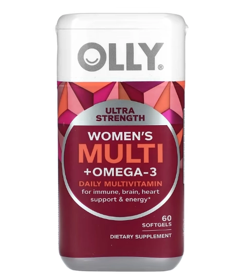 Multivitamínico Diário + Ômega-3 para Mulheres, Ultraforte, 60 Cápsula, OLLY