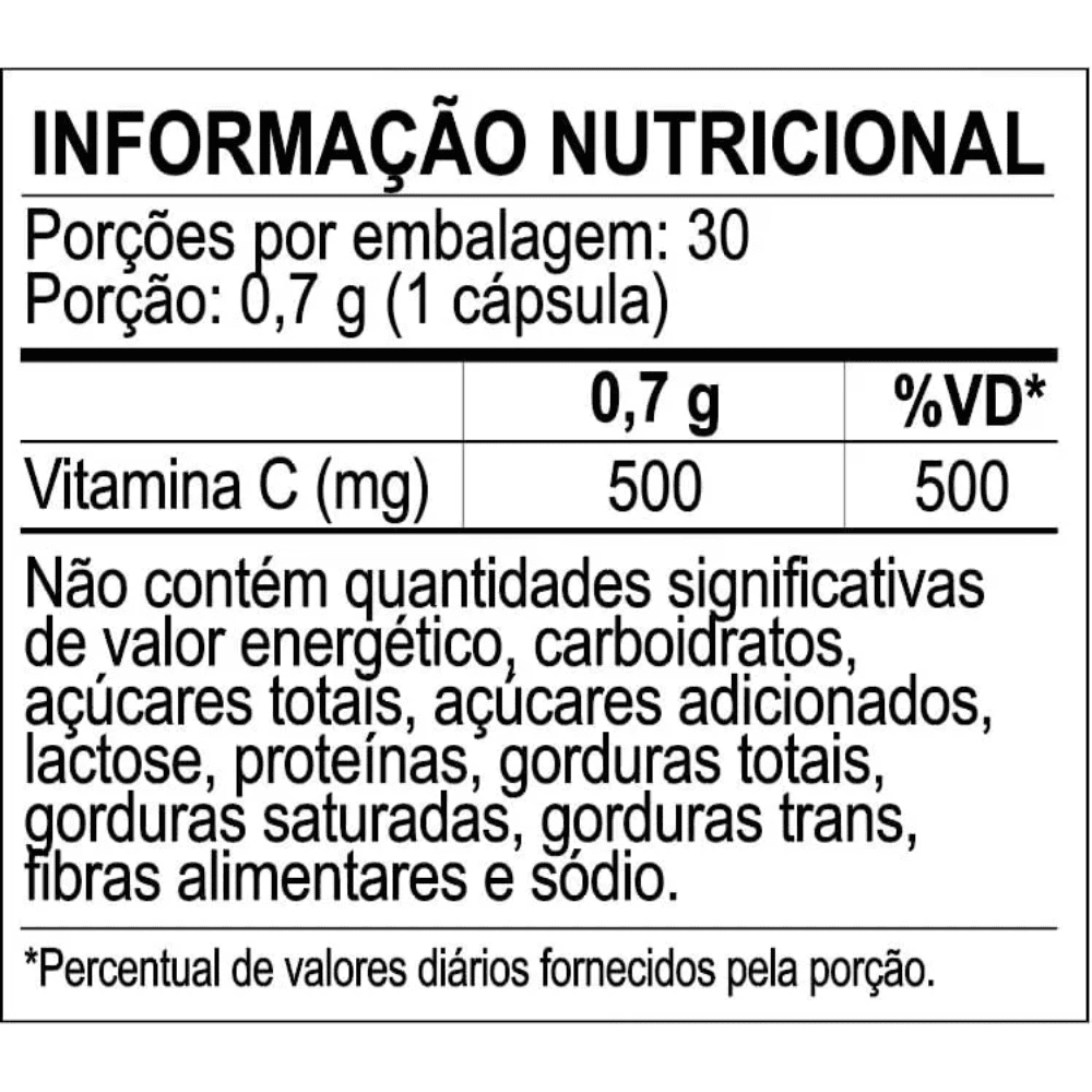 Vitamina C, 30 Cápsulas Vegetais - Sanavita