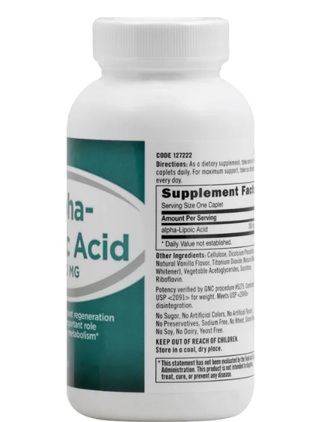 Ácido Alfa Lipoico, 300mg, 60 cápsulas, GNC