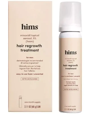 Foam para Espessamento e Crescimento Cabelo masculino, com Minoxidil 5%, Hims Thick Fix Set