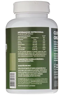 Clorella Orgânica, 500mg, 200 Tabletes, Puravida