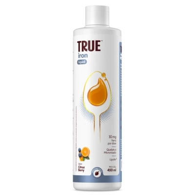 Ferro 30mg, Iron Liquid, 450ml Sabor Citrus Berry,  True Source