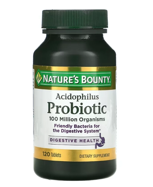 Probiótico 100 Milhões de Lactobacilos, 120 Comprimidos, Nature's Bounty