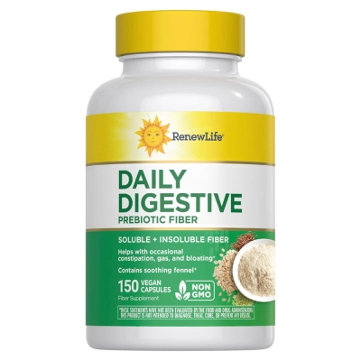 Daily Digestive, Prebiotic Fiber, 150 Cápsulas, Renew Life