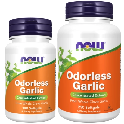 Extrato Concentrado de Alho Sem Odor (Odorless Garlic), 100 ou 250 Cápsulas, Now