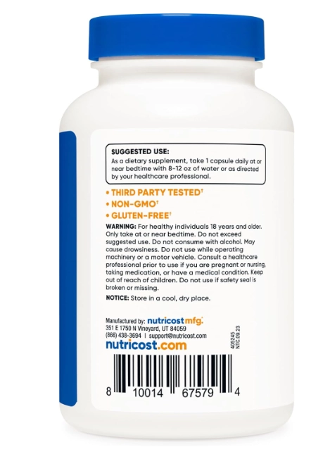 Melatonina 20mg, 240 Cápsulas, Nutricost 