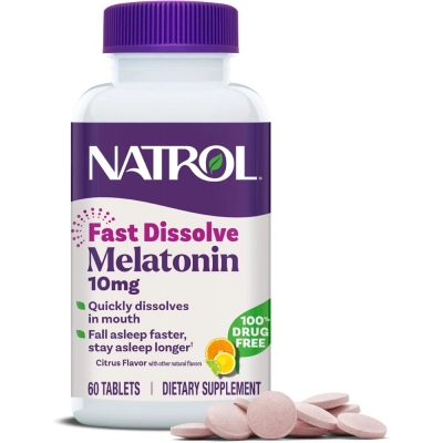 Melatonina 10mg, 60 Comprimidos Fast Dissolve, Sabores, Natrol