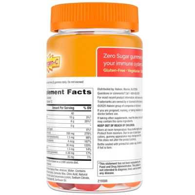 Suporte Imunológico com Vitamina C, 36 Gomas Sem Açúcar, Emergen-C