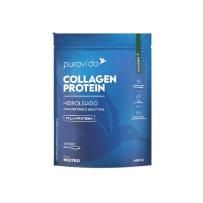 Collagen Protein, 21gr De Proteína Do Colágeno, 450gr, Sabor Neutro, Pura vida