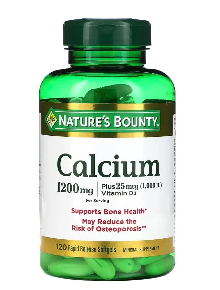 Cálcio Plus Vitamina D3, 1200mg, 120 Cápsulas, Nature's Bounty