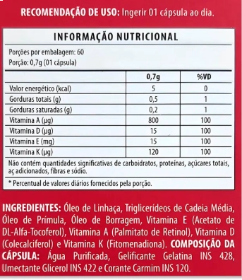 Mulher + Mais  com Primula, Linhaca, Borragem e Vitamina A, D, E, K, 60 Capsulas, Flora Nativa