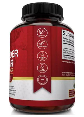 Apple Cider Vinegar, Vinagre de Maçã 1600mg, 120 Cápsulas, NutriFlair