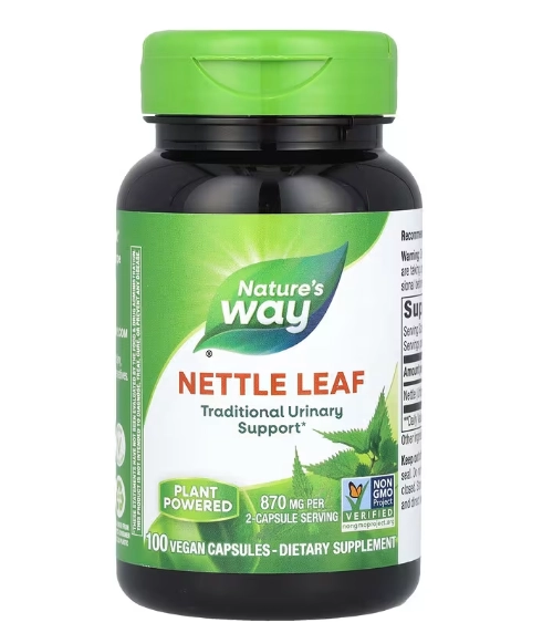 Nettle Leaf, Folha de Urtiga 870mg, 100 Cápsulas, Nature's Way