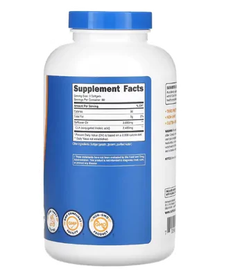 CLA , Ácido Linoleico Conjugado, 2400mg, 240 Cápsulas, Nutricost