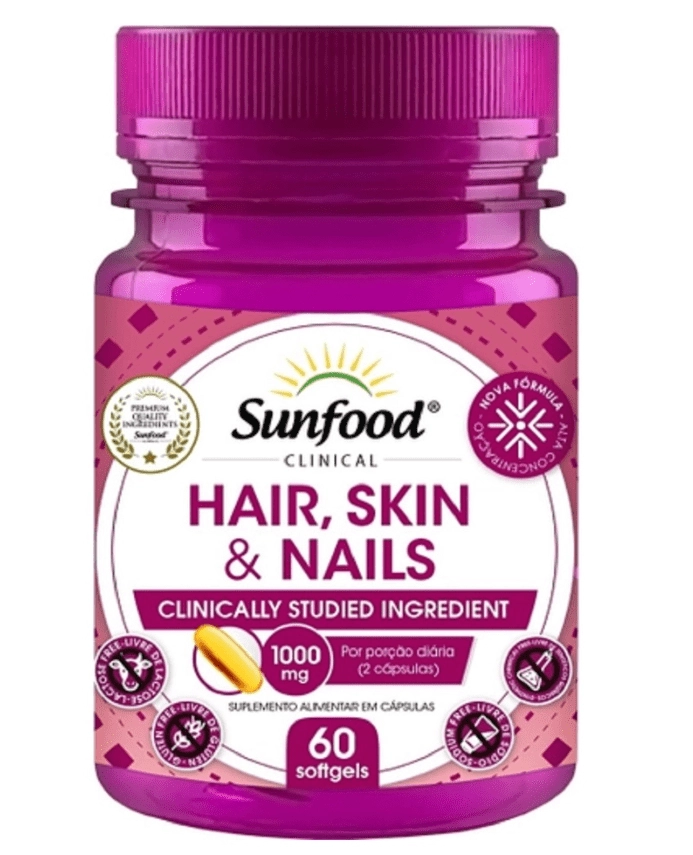 Hair Skin & Nails, 1000mg, 60 Softgels, Sunfood