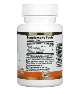 Vitamina C, 1.000 mg, 60 Comprimidos, 21st Century