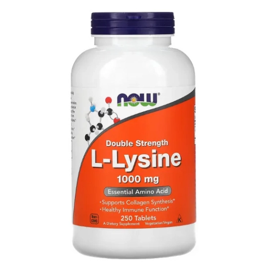 L-lisina, 1.000mg, 250 Comprimidos, Now