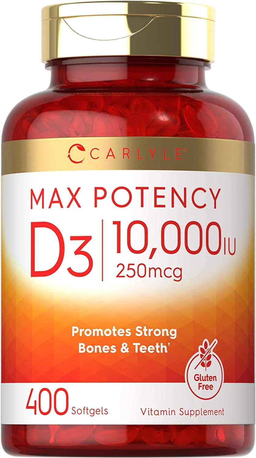 Vitamina D 10000 IU, (250mcg) 400 Cápsulas, Carlyle