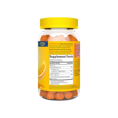 Zero Sugar, Vitamin C, 250mg, Orange Citrus, 100 Gummies, Nature Made