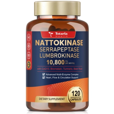 Nattokinase Liposomal 10800FU, 120 Cápsulas, Totaria Health