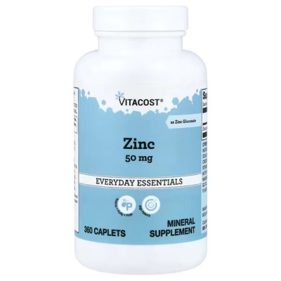 Zinco, Gluconato de Zinco, 50mg, 360 Cápsulas,Vitacost