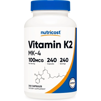 Vitamina K2, MK-4, 100mcg, 240 Softgels, Nutricost