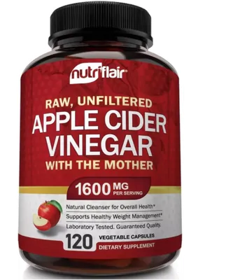 Apple Cider Vinegar, Vinagre de Maçã 1600mg, 120 Cápsulas, NutriFlair
