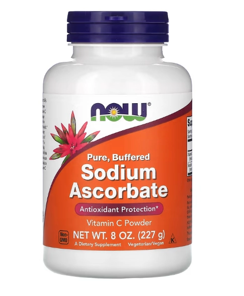 Sodium Ascorbate Powder,  Ascorbato de Sódio, 227g, Now