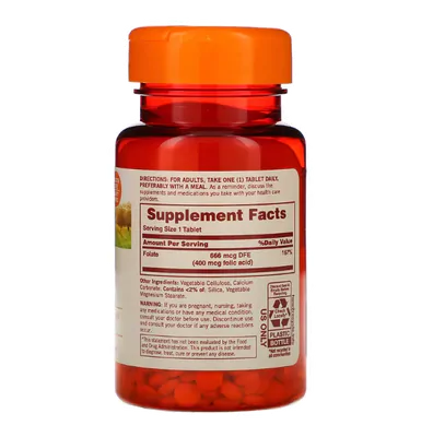 Folate, 666 mcg DFE, 350 Comprimidos, Sundown