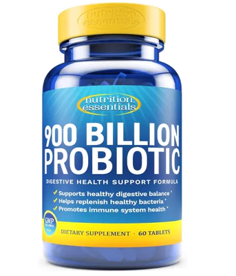 Probiótico com Enzima lactase e Fibra prebiótica, 60 Tablets vegano, Nutrition Essentials