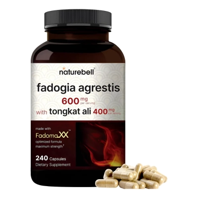 Fadogia Agrestis 600mg Com Tongkat Ali 400mg, 240 Cápsulas, Naturebell