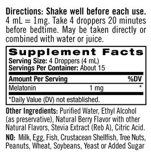 Melatonina Líquida (Sabor Framboesa), 1mg, 60ml, Natrol