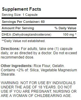 Dhea, 100mg, 60 Cápsulas, Puritan's Pride