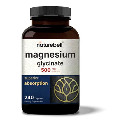 Glicinato de Magnésio 500mg, 240 Cápsulas, NatureBell