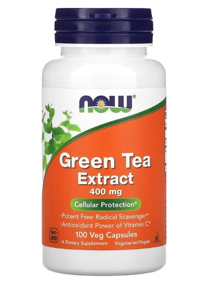 Extrato de Chá Verde, 400mg, 100 Cápsulas, Now