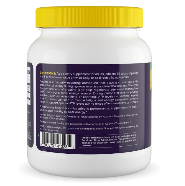 Creatina suprema, 600g em pó, Healthy Origins