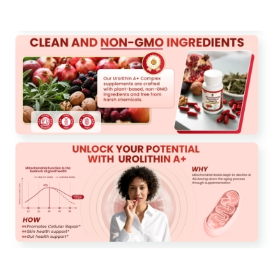 Pre-Fermented Urolitina A+ Tripla Potência, 120 Cápsulas, Lukaree