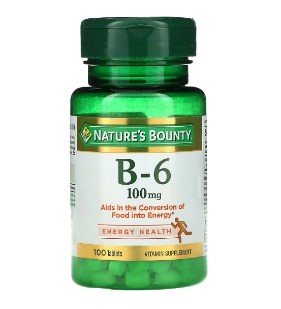 Vitamina B6, 100mg, 100 comprimidos, Natures Bounty