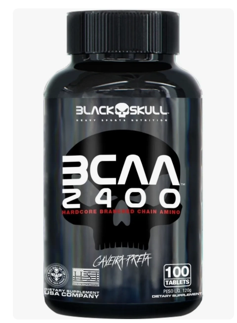 BCAA Hardcore 2400, 100 Tablets, Black Skull