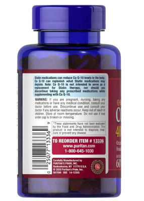 Coenzima Q10 400mg, 60 Softgels, Puritan's Pride