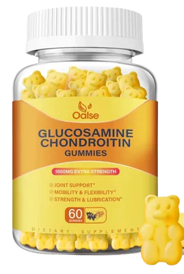 Glucosamina força extra com Condroitina, MSM, e cúrcuma com sabugueiro, 1500mg, 60 Gomas, Oalse