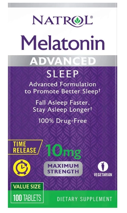 Melatonina 10mg, Time Release liberacao gradativa, 100 Comprimidos, Natrol