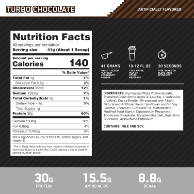 Platinum Hydro Whey 1,6kg, Sabores, Optimum Nutrition