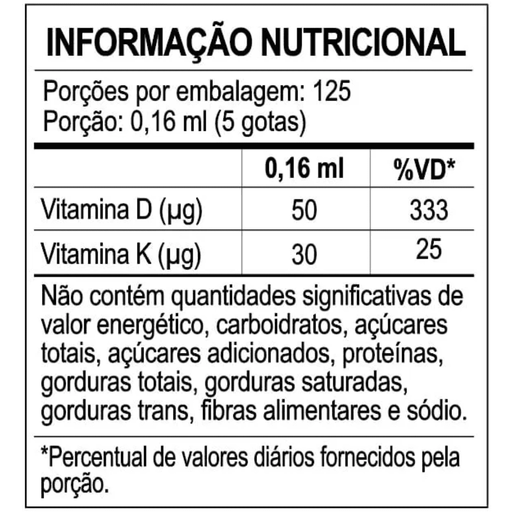 Vitamina D3 + K2 Em Gotas, 20ml - Sanavita