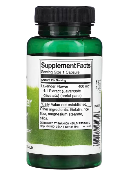 Lavender Flower, Flor de Lavanda 400mg, 60 Cápsulas, Swanson