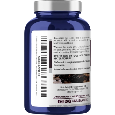 Black Elderberry, Sambucus Nigra 50:1, 100mg, 200 Cápsulas, NusaPure
