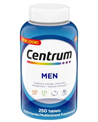 Centrum Men Multivitamínico, Com Vitamina D3, B e Antioxidantes, 250 Comprimidos